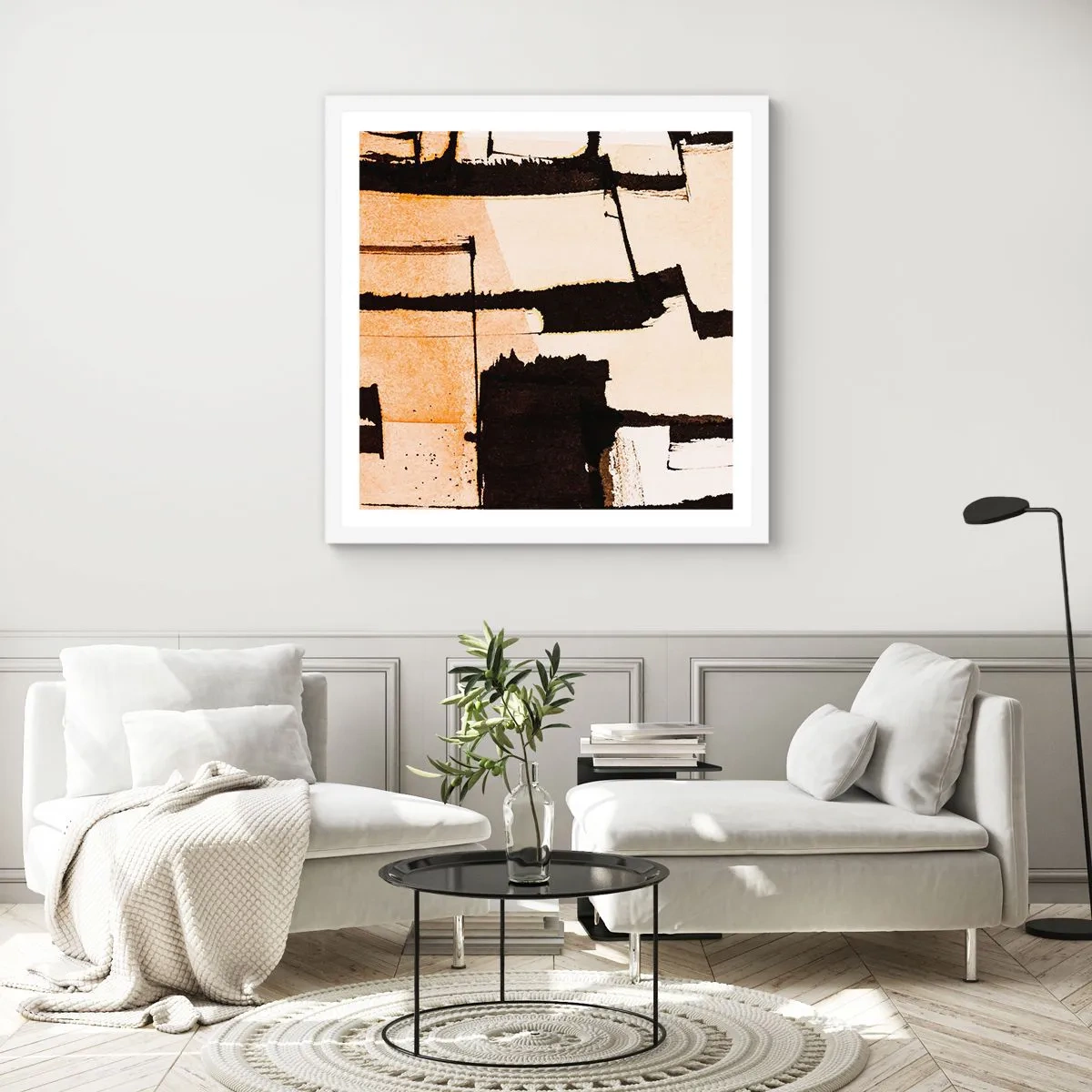 Affisch i vit ram - Ändå ordning - 60x60 cm