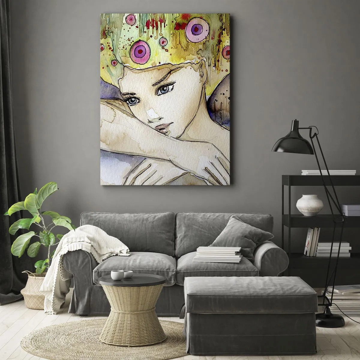 Canvastavla - Bild på duk - fjärilprincessa - 50x70 cm
