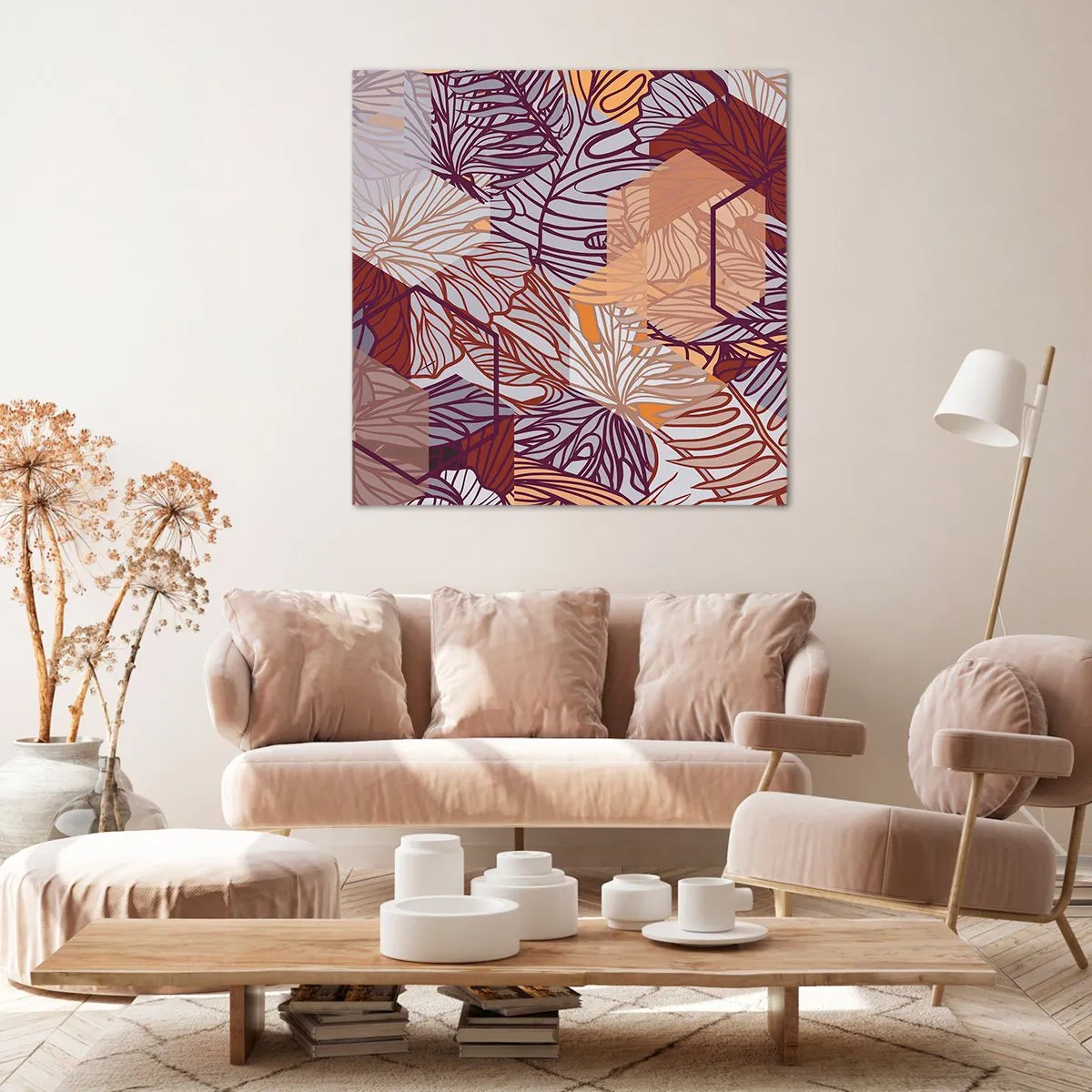 Canvastavla - Bild på duk - Ett möjligt förhållande mellan geometrin och naturen - 40x40 cm