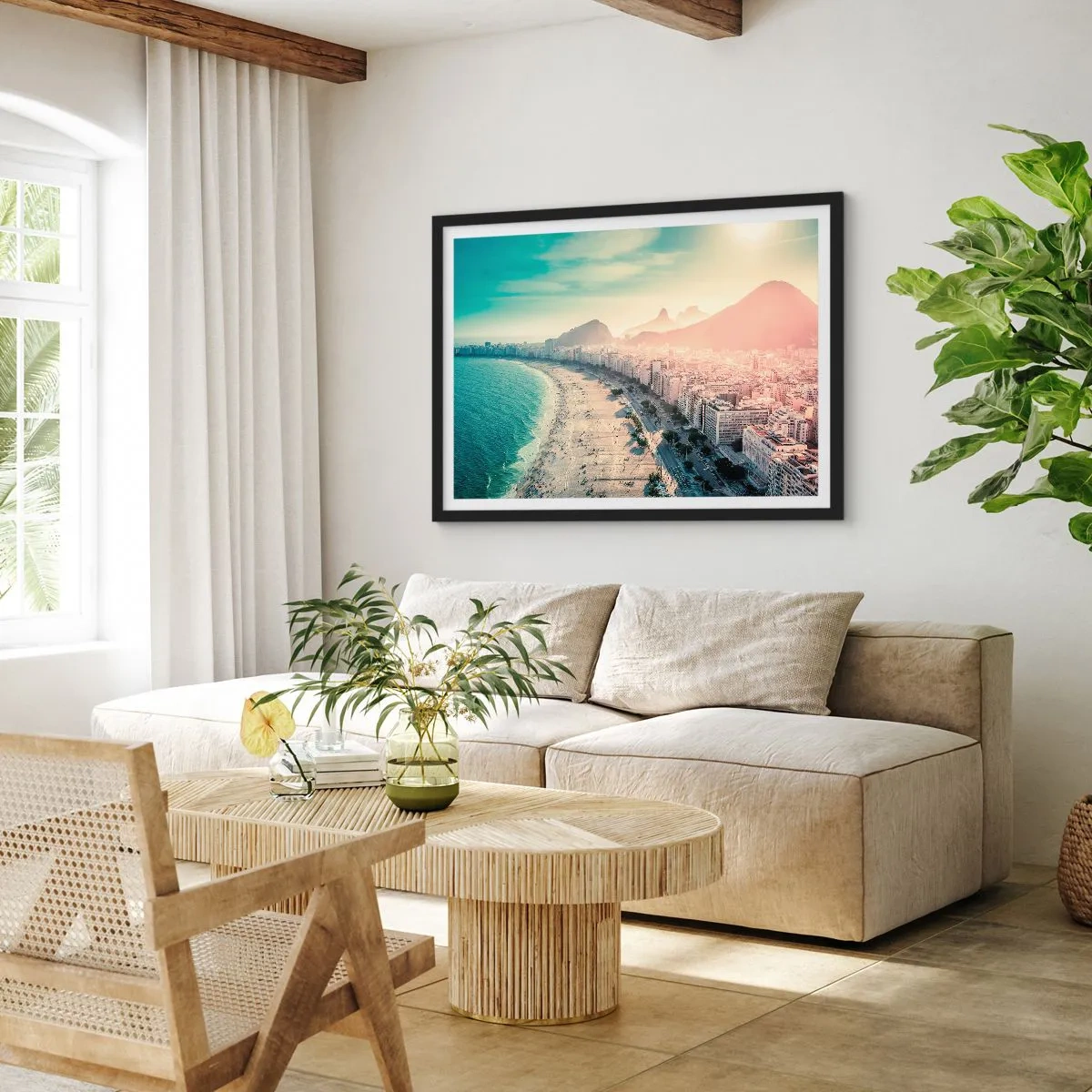 Affisch i svart ram - Evig semester i Rio - 70x50 cm