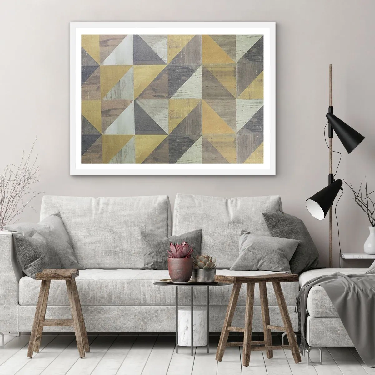Affisch i vit ram - Under triangelns vinkel - 100x70 cm