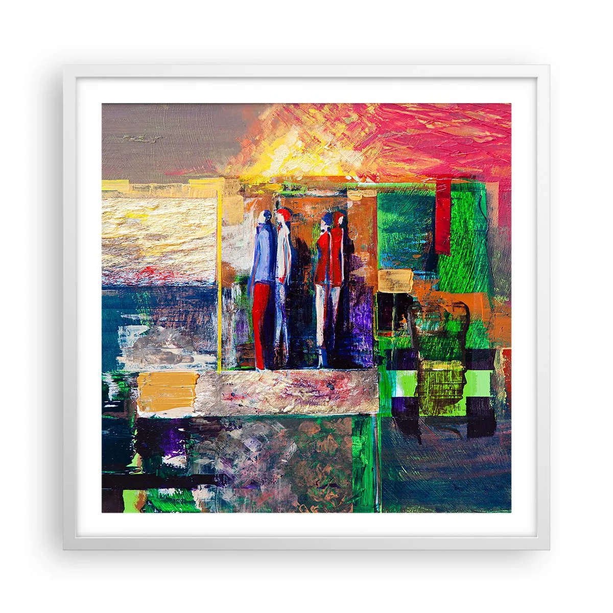 Affisch i vit ram - Relationer och emotioner - 60x60 cm