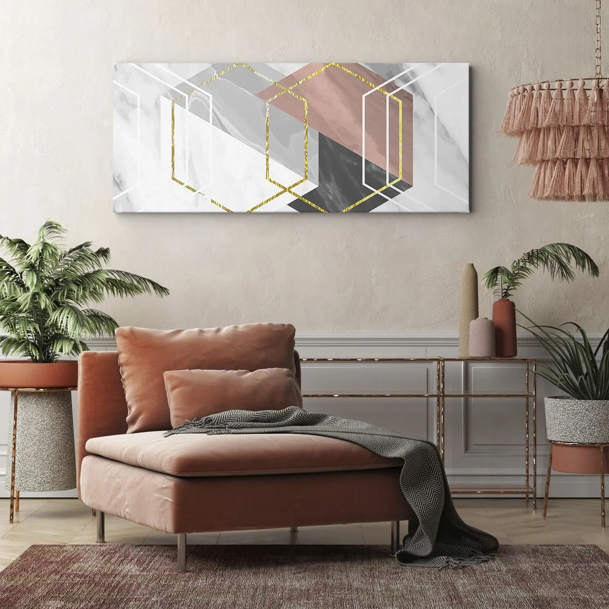 Canvastavla - Bild på duk - Kedjekomposition - 160x50 cm