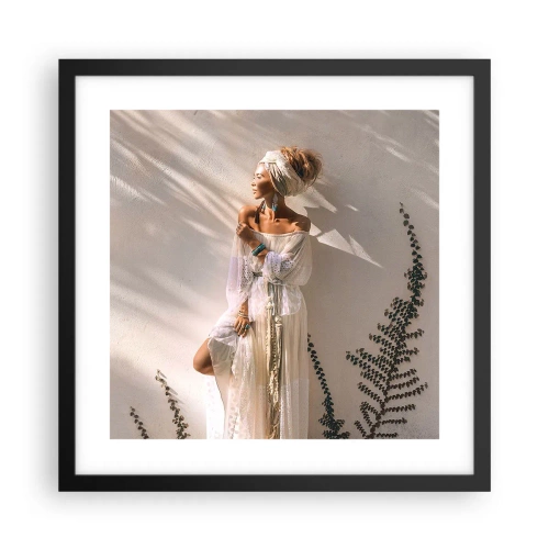 Affisch i svart ram - Solen och flickan - 40x40 cm