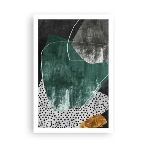 Affisch - Färgstark abstraktion med en guldflinga - 61x91 cm