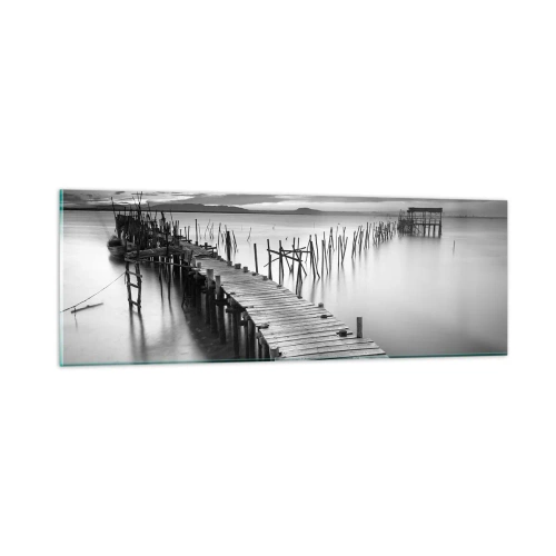 Glastavla - Bild på glas - Den glömda strandens ro - 90x30 cm