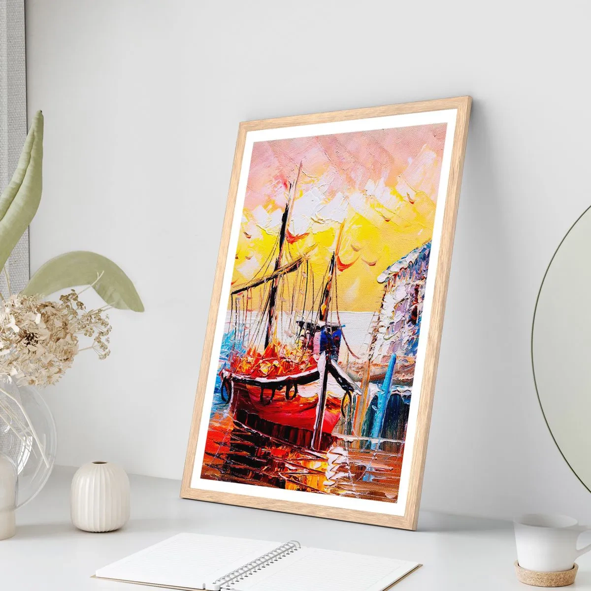 Affisch i ram av ljusek - Lycklig återresa - 61x91 cm