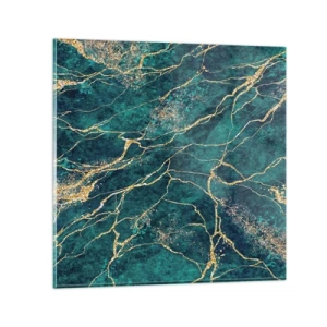 Glastavla - Bild på glas - Guldåder - 40x40 cm