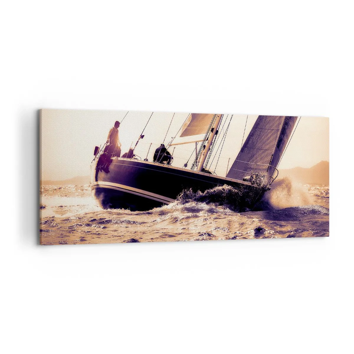 Canvastavla - Bild på duk - Segla seglaren - 120x50 cm