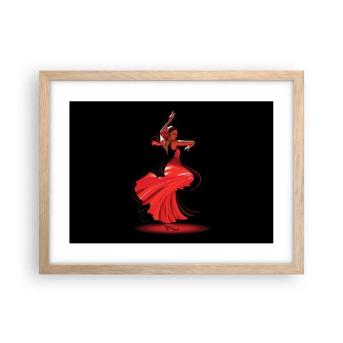 Affisch i ram av ljusek - Flamencos brinnande anda - 40x30 cm