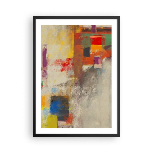 Affisch i svart ram - Abstrakt komposition i livfulla färger - 50x70cm - Färgernas geometri - Modern väggdekoration för vardagsrum och sovrum ARTTOR