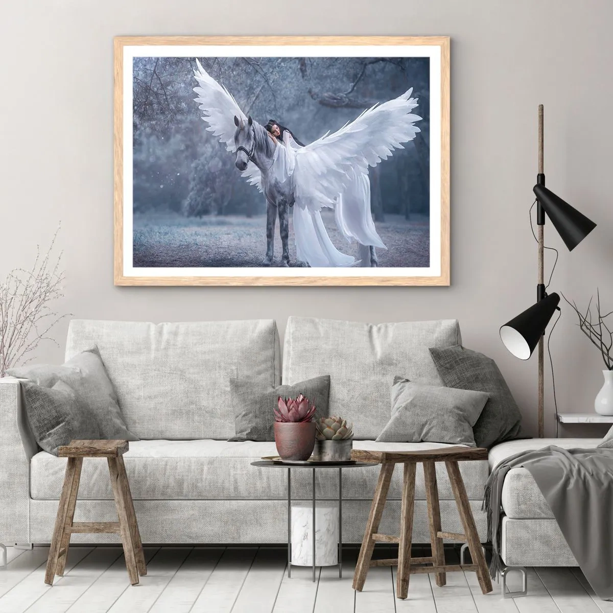 Affisch i ram av ljusek - En stund full av inspiration - 70x50 cm