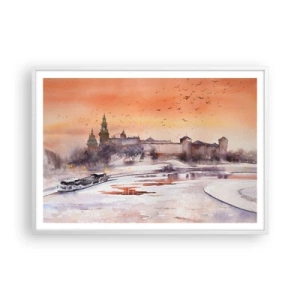 Affisch i vit ram - Kunglig solnedgång - 100x70 cm