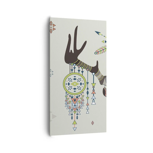 Canvastavla - Bild på duk - Indianjägares trofé - 65x120 cm