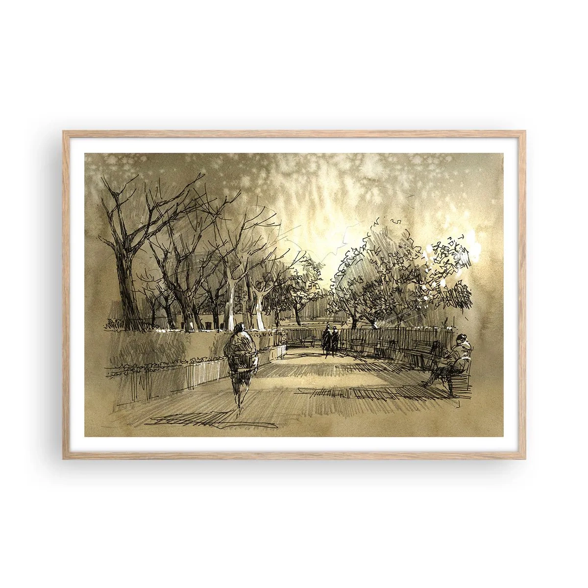 Affisch i ram av ljusek - En stund fångad med penna - 100x70 cm