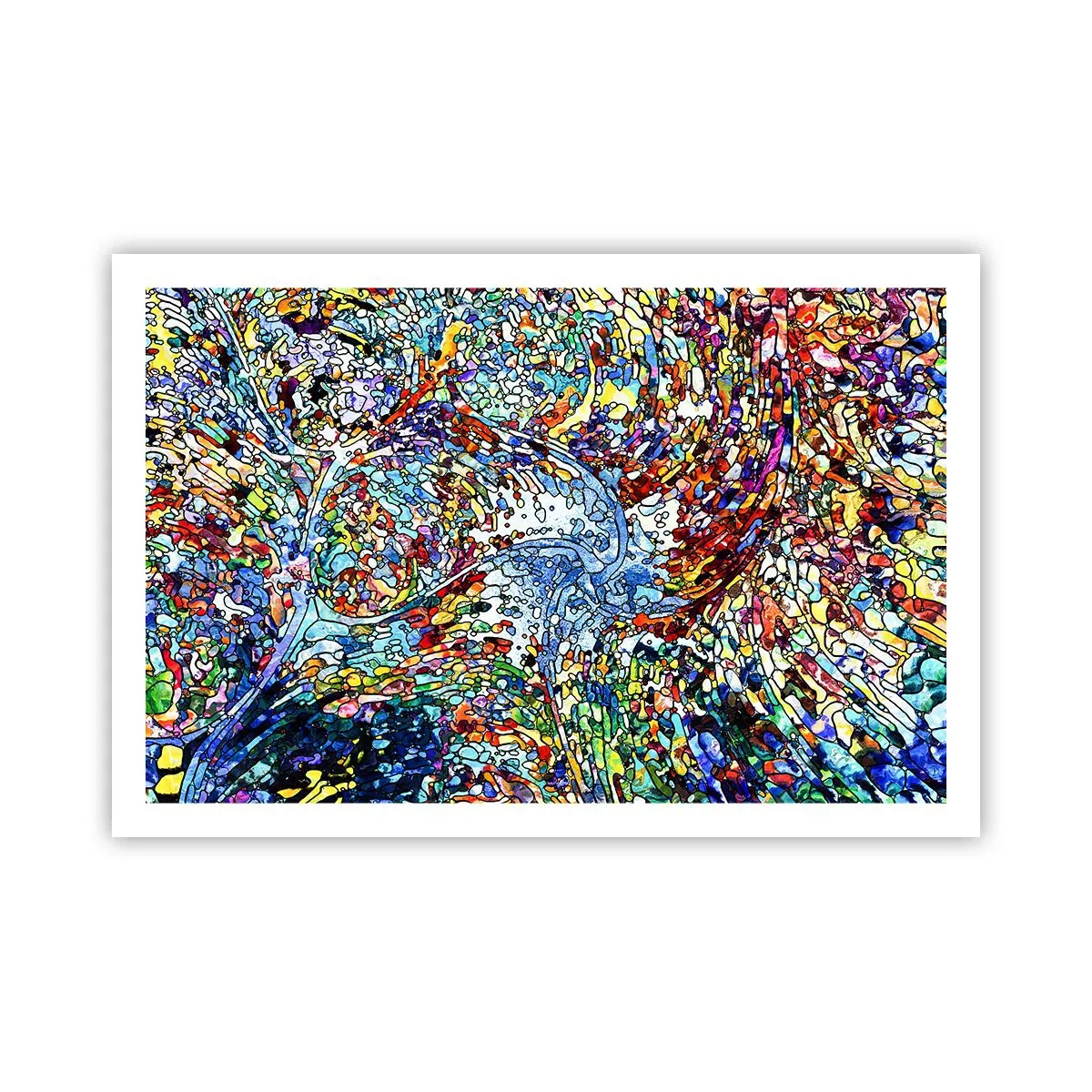 Affisch - Glasmålning - droppar  - 91x61 cm