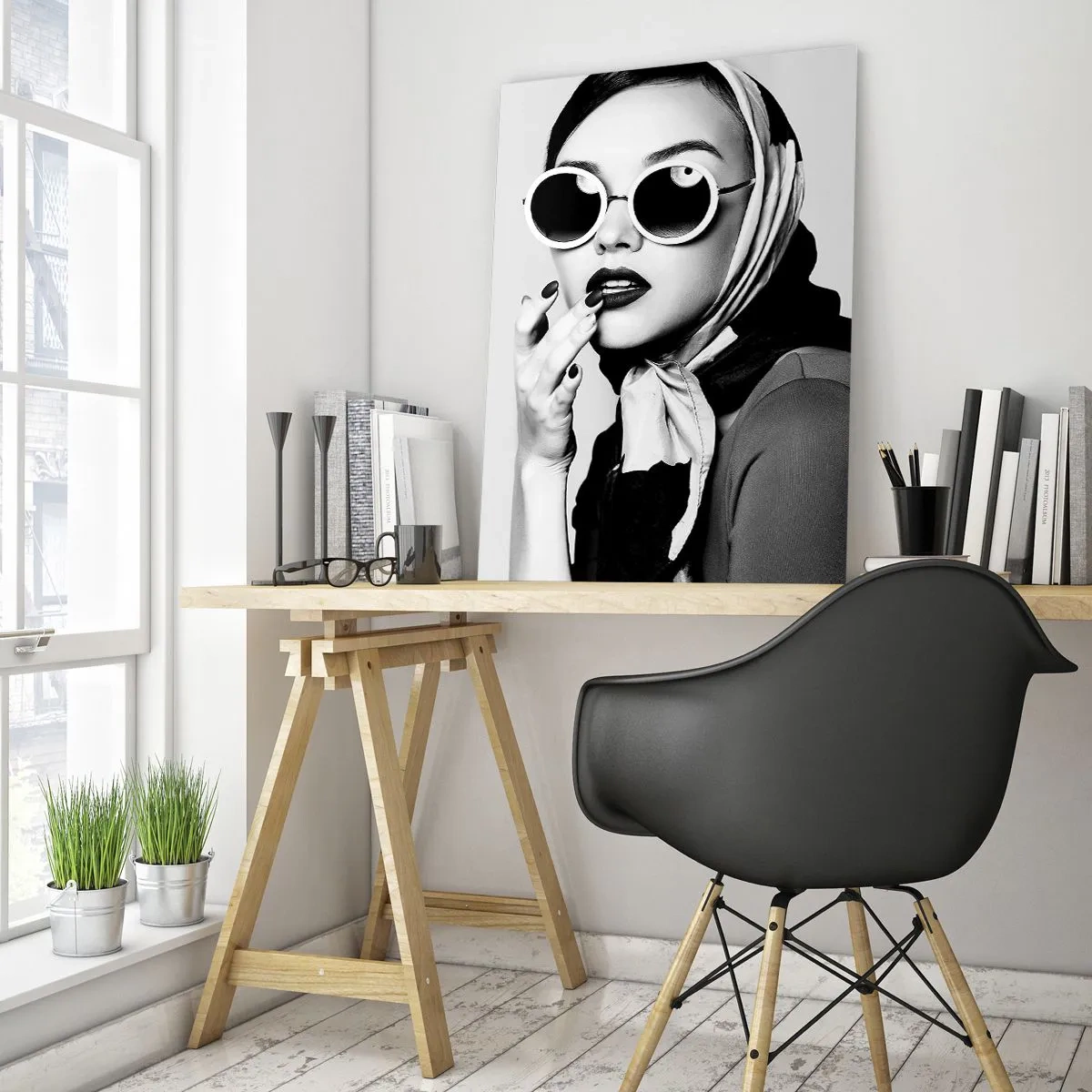 Glastavla - Bild på glas - Hälsningar från 60-talet - 50x70 cm