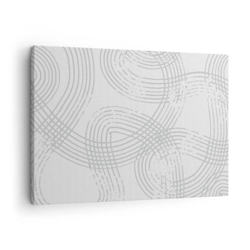 Canvastavla - Bild på duk - Ett subtilt mönster med sammanvävda linjer i ljusa nyanser - 70x50cm - Det finns ingen rak väg - Modern väggdekoration för vardagsrum och sovrum ARTTOR