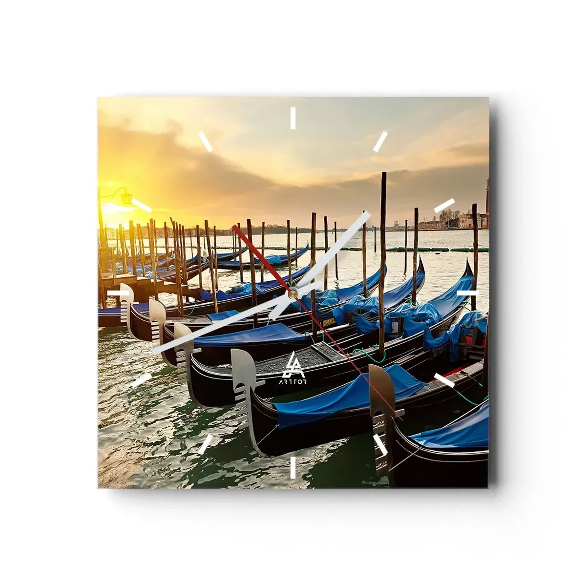 Väggklocka - Klocka på glas - Innan bullret kommer hit - 40x40 cm