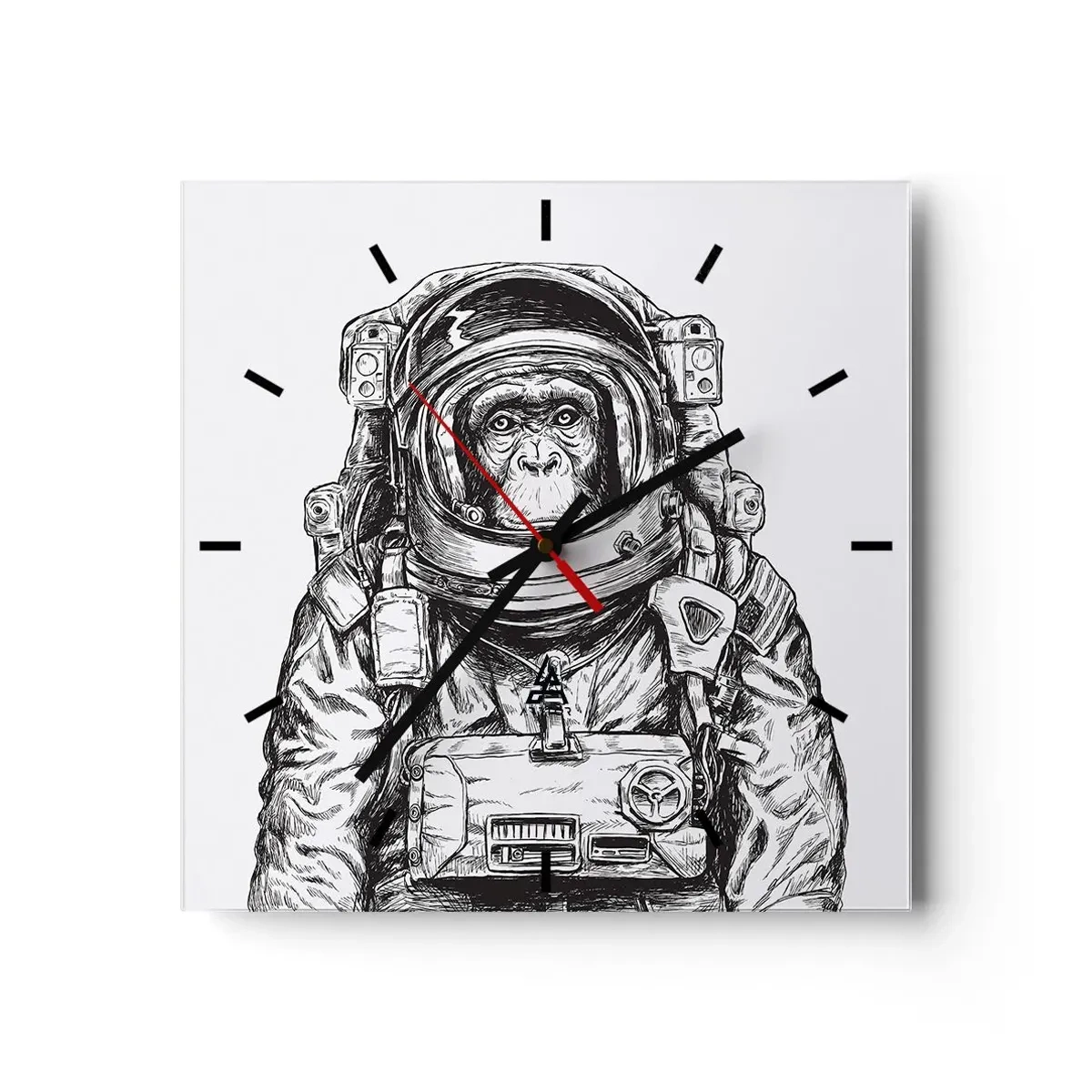 Väggklocka - Klocka på glas - Alternativ evolution - 40x40 cm