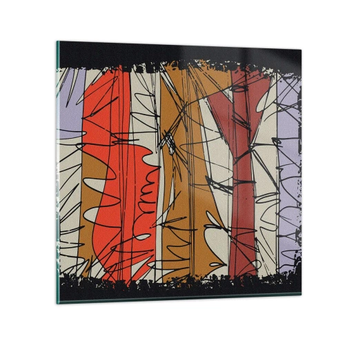 Glastavla - Bild på glas - Spontan komposition - 30x30 cm