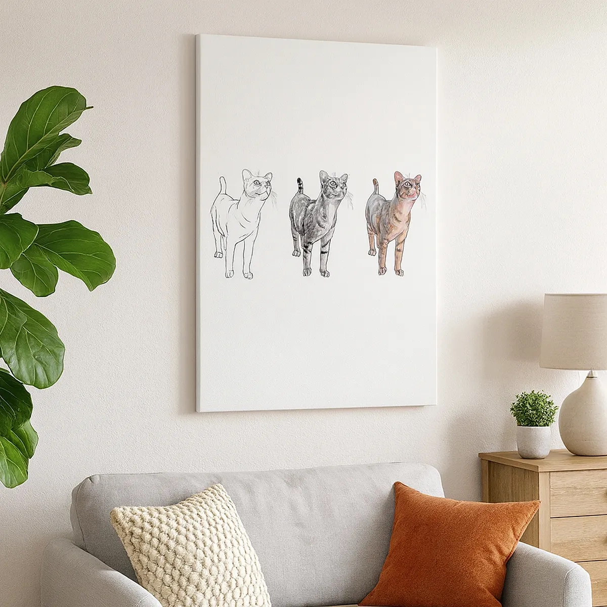 Canvastavla - Bild på duk - Teckningslektion - 50x70 cm