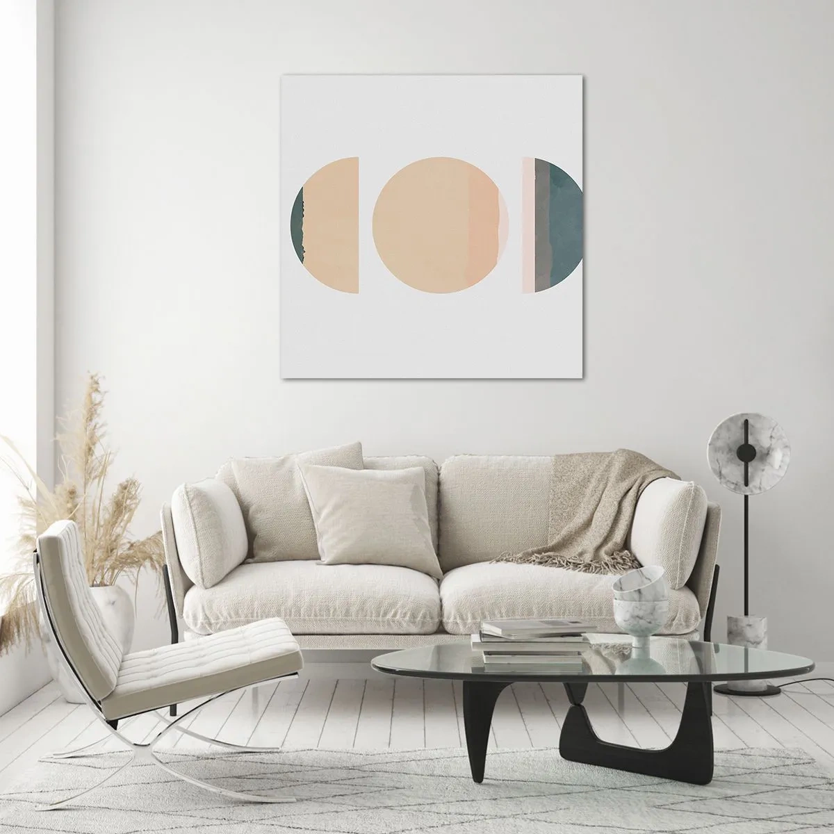 Glastavla - Bild på glas - Hjul efter hjul - 70x70 cm