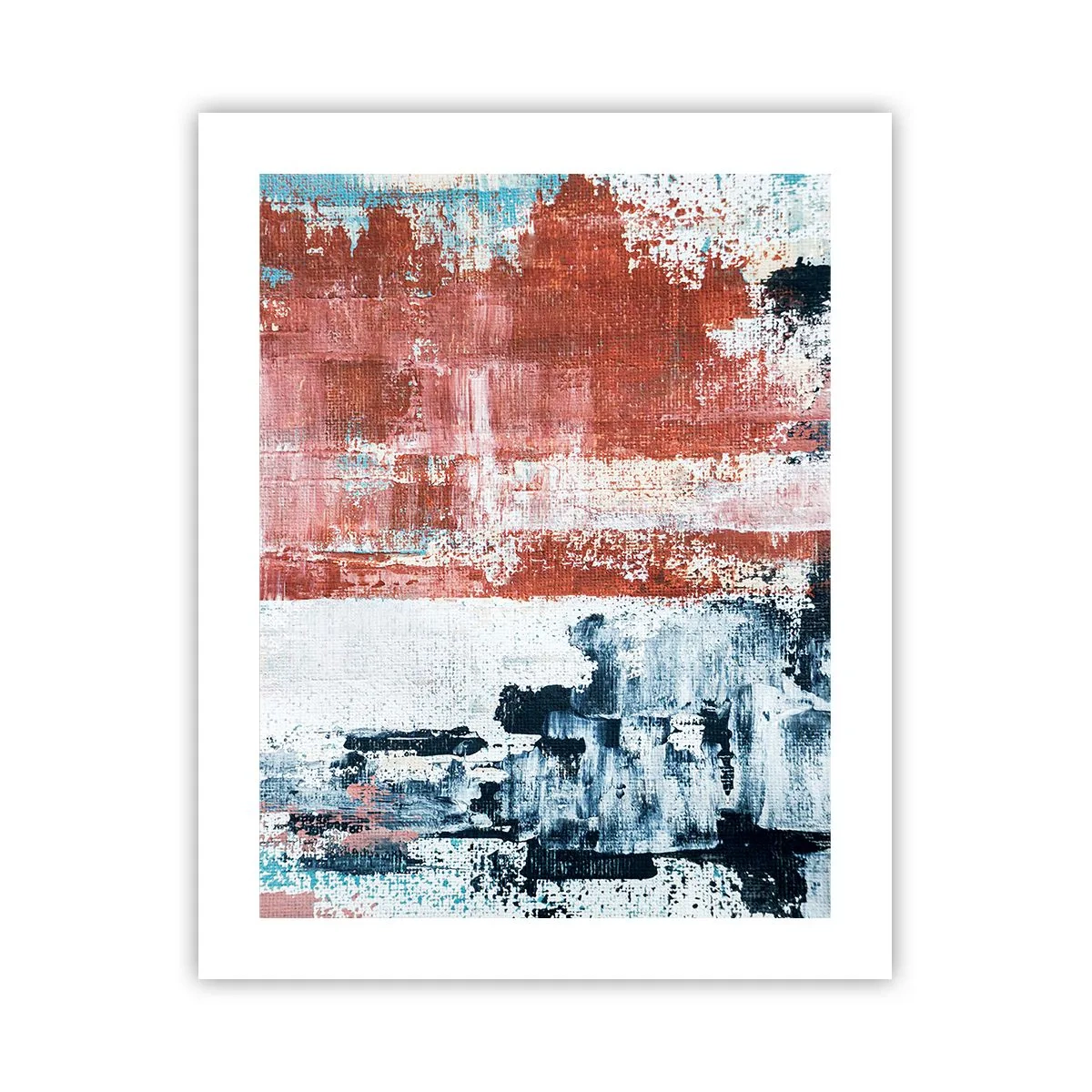 Affisch - Abstrakt halvt om halvt - 40x50 cm