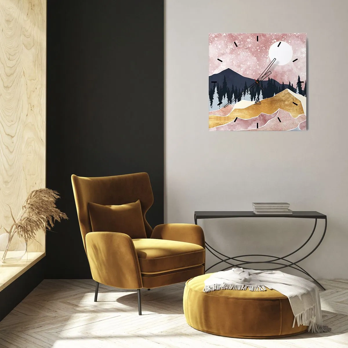 Väggklocka - Klocka på glas - Nattvakt - 30x30 cm