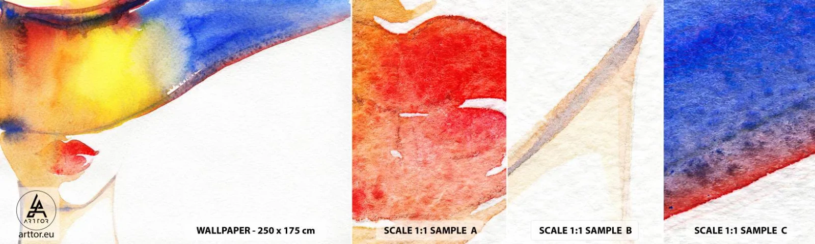 Provbit av självhäftande fototapet Deluxe Sticker - Damporträtt - Abstraktion, Kvinna, Hatt - 100x30 cm