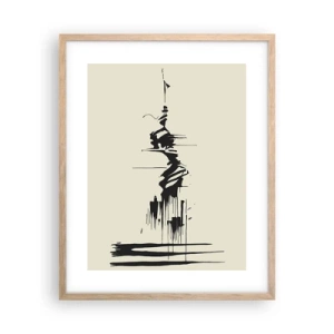 Affisch i ram av ljusek - Skyndsam abstraktion - 40x50 cm