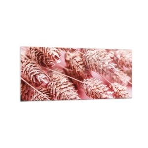 Glastavla - Bild på glas - Blomkaskad i rosa - 120x50 cm