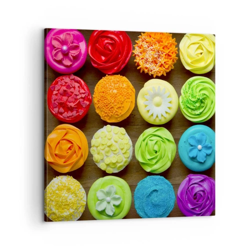 Canvastavla - Bild på duk - Alla olika - alla goda - 60x60 cm