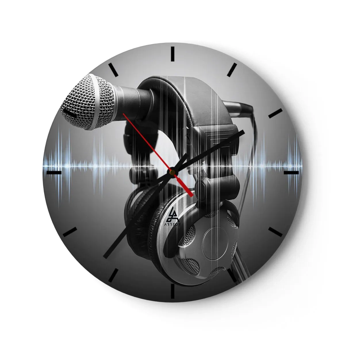 Väggklocka - Klocka på glas - Sången hörs fortfarande - 40x40 cm