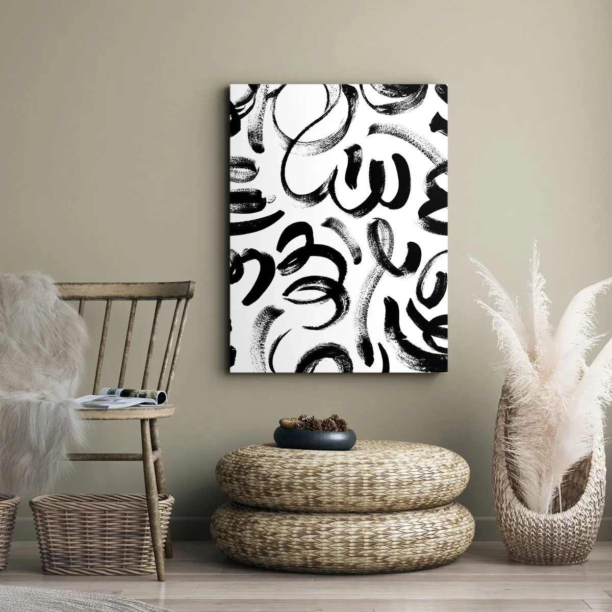 Canvastavla - Bild på duk - Svart på vitt - 50x70 cm