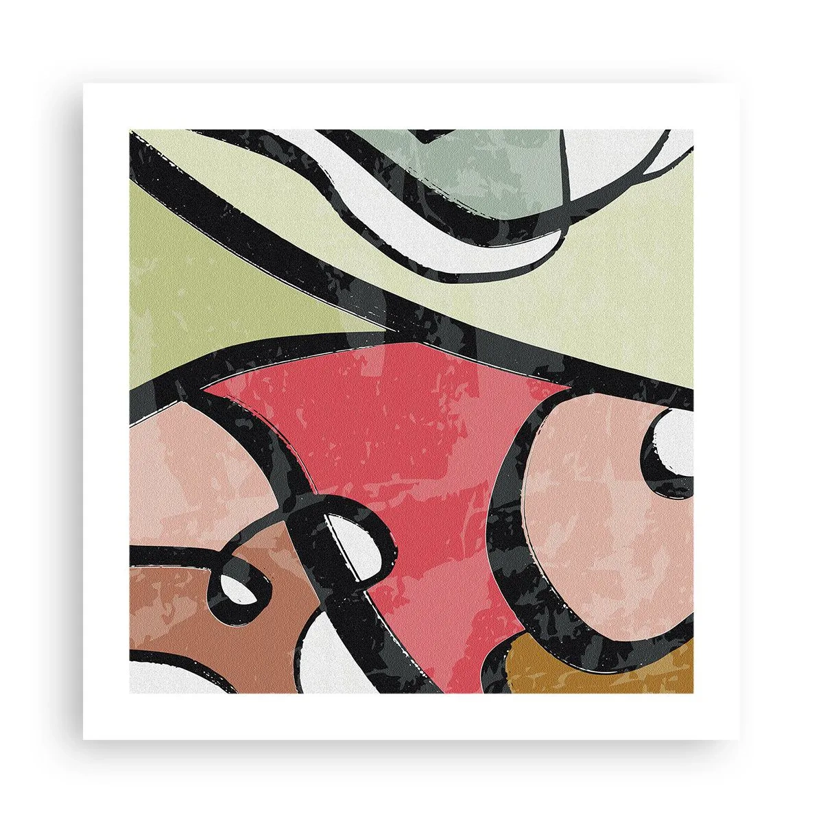 Affisch - Pirouetter bland färger - 50x50 cm