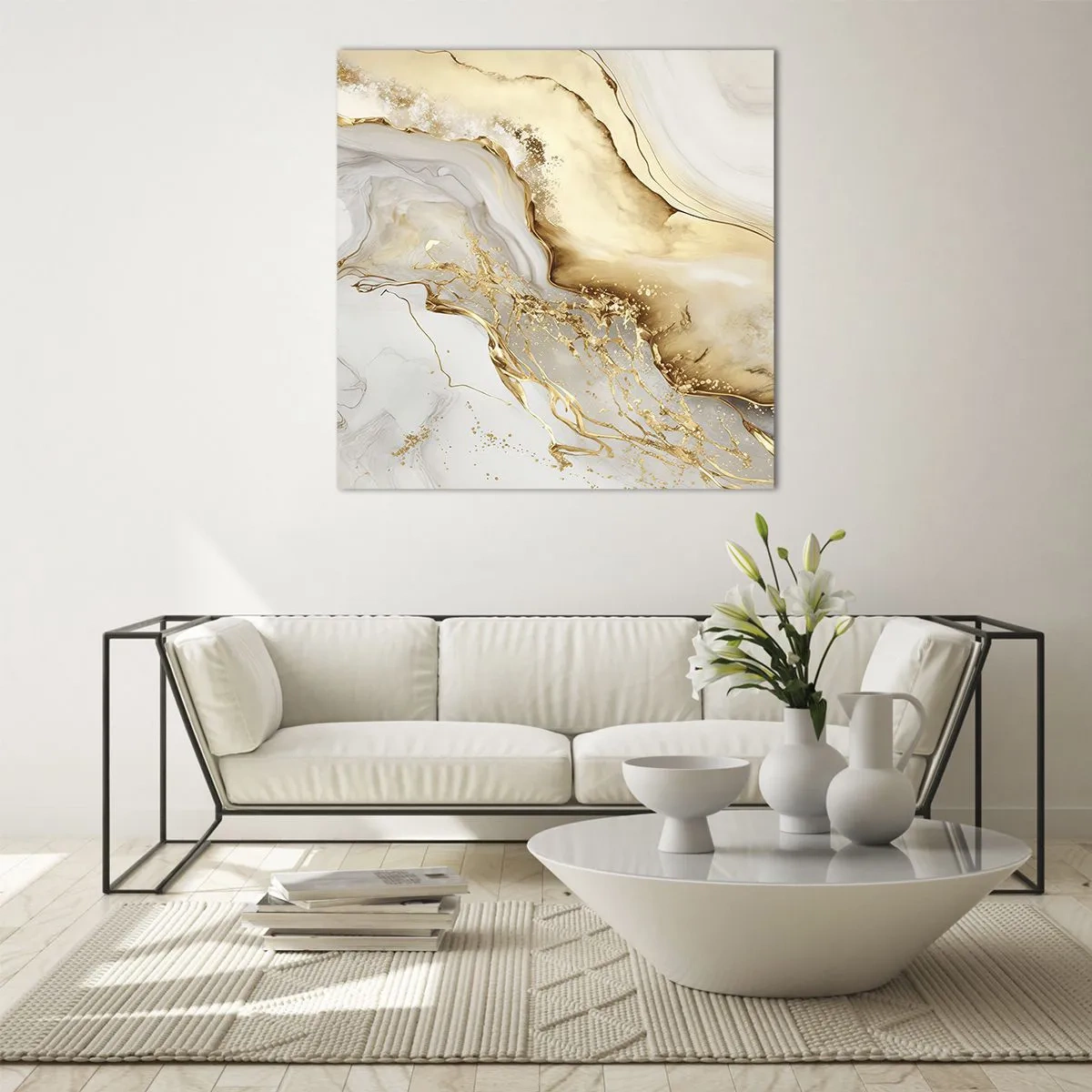 Glastavla - Bild på glas - Abstraktion: skönhet och godhet - 60x60 cm