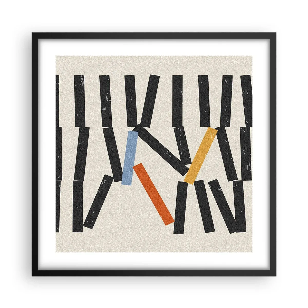 Affisch i svart ram - Domino - komposition - 50x50 cm