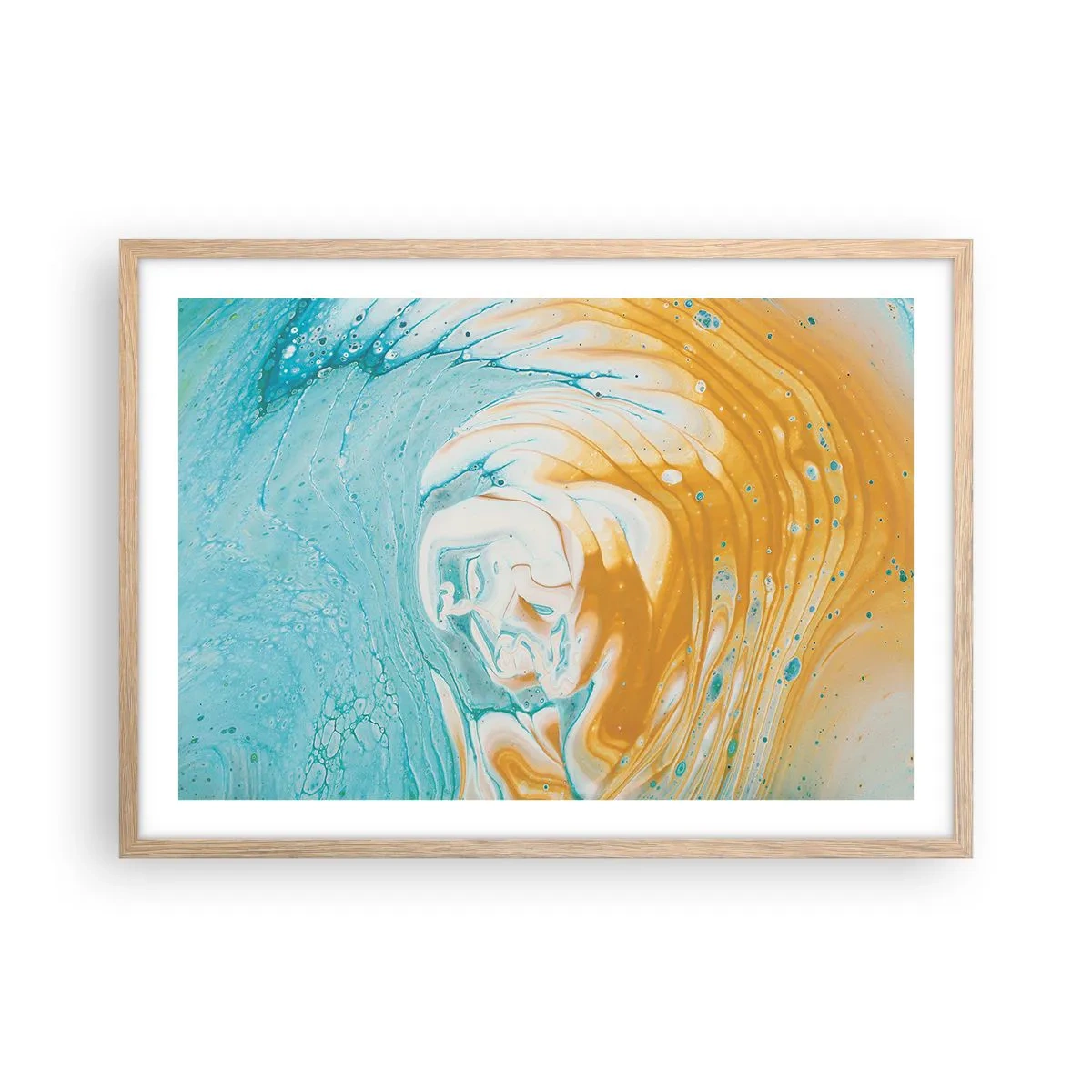 Affisch i ram av ljusek - Pastellfärgad virvel - 70x50 cm