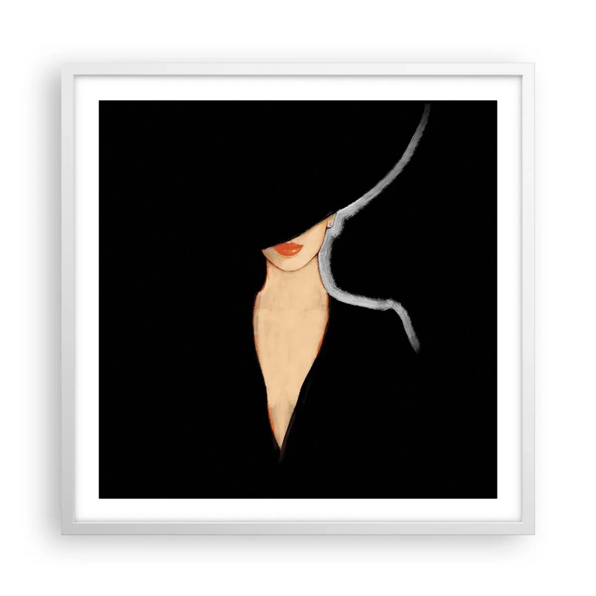 Affisch i vit ram - Elegans och stil - 60x60 cm