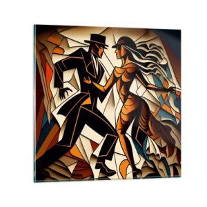Glastavla - Bild på glas - Passionsdans - 30x30 cm