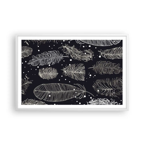 Affisch i vit ram - Fjäderspets - 91x61 cm