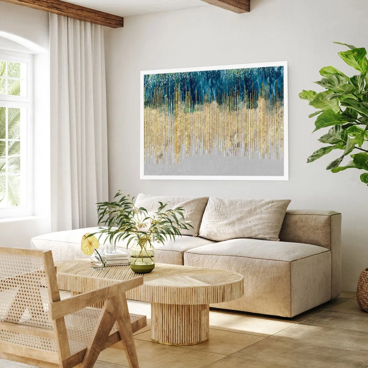 Affisch - Förgylld gräns - 70x50 cm