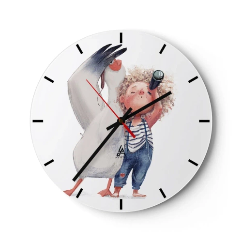 Väggklocka - Klocka på glas - Stora resans plan - 40x40 cm