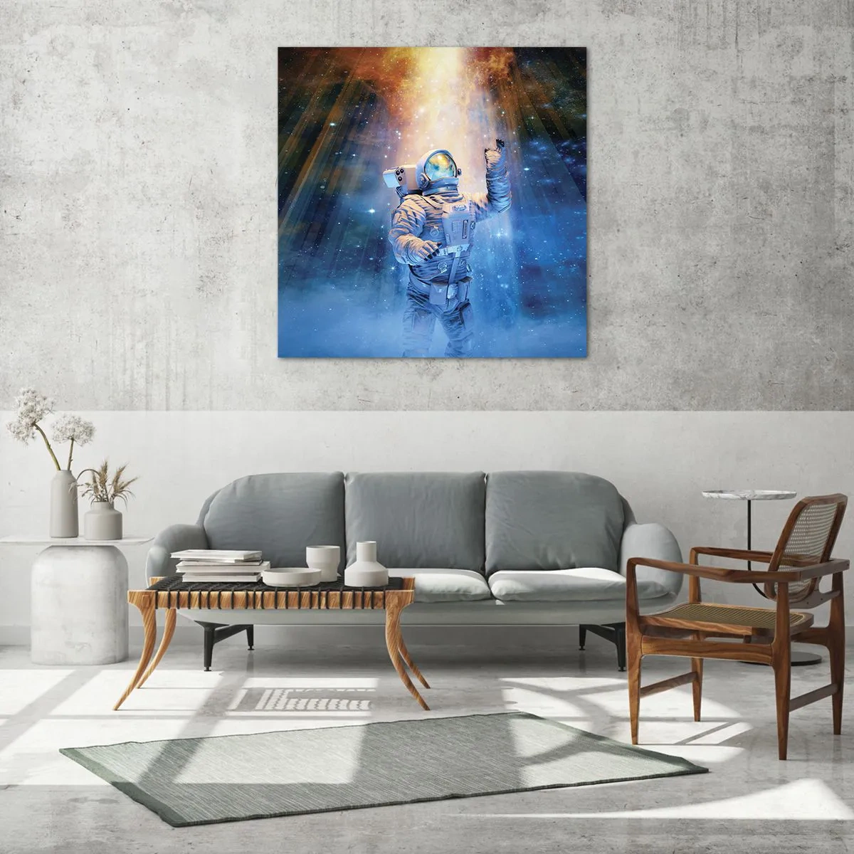 Glastavla - Bild på glas - Äntligen i målet - 70x70 cm