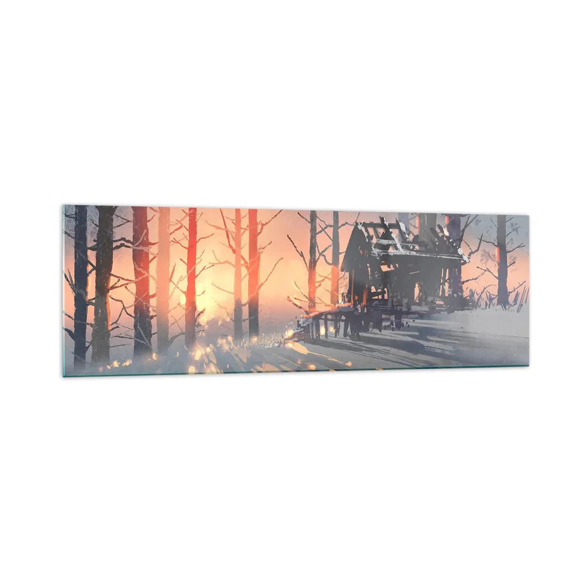 Glastavla - Bild på glas - det är bara solen som tittar in här - 160x50 cm