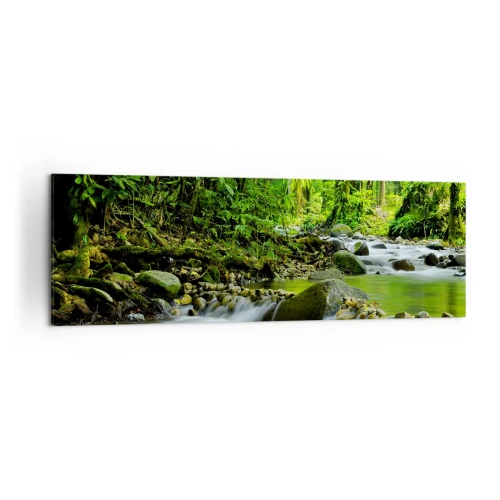 Canvastavla - Bild på duk - Simma i grönskans hav - 160x50 cm