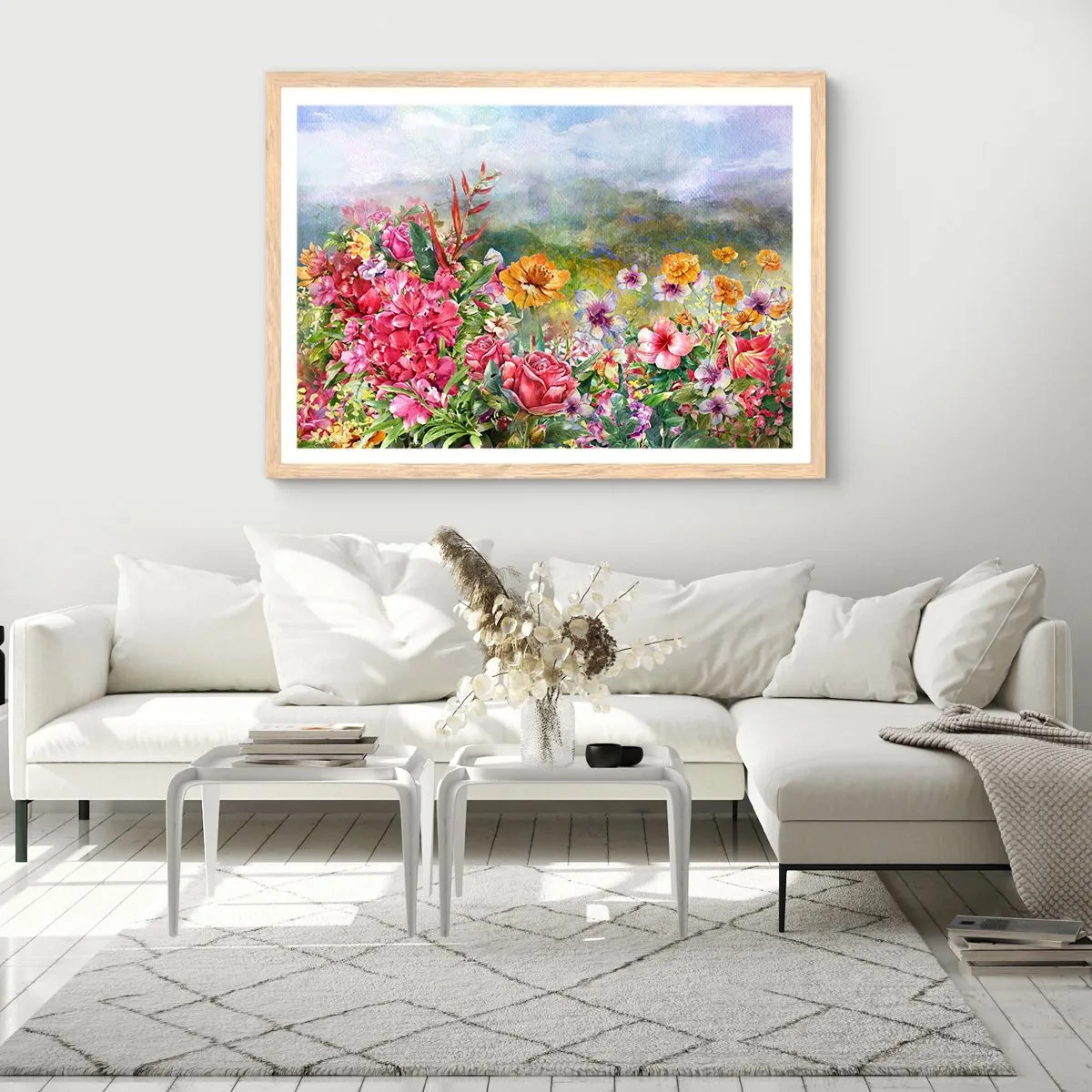 Affisch i ram av ljusek - En trädgård som blivit galen - 70x50 cm