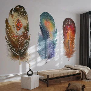 Fototapet Standard Eco - Ritualer, seder, hemligheter - Fågelfjäder, Fågel, Abstraktion - 200x140 cm