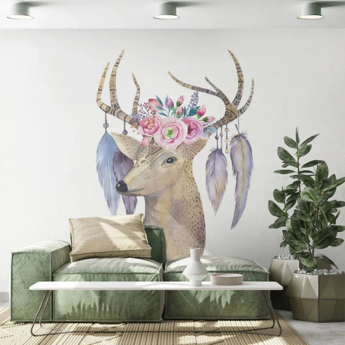 Självhäftande Fototapet Deluxe Sticker - Själguide - delikat, oskyldig - Abstraktion, Djur, Rådjur - 300x210 cm